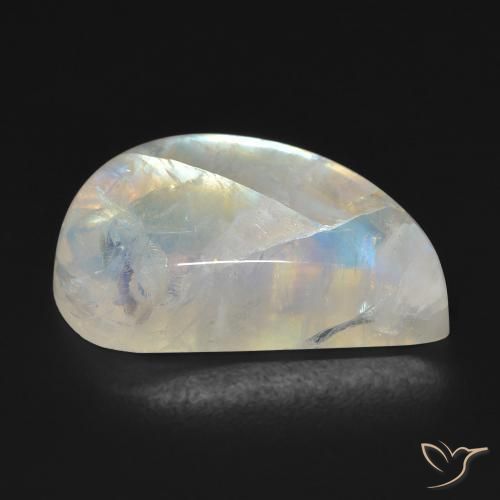 Pietra di luna arcobaleno Bianco bluastro naturale da 16.69 ct, Taglio a fantasia, Trasparente