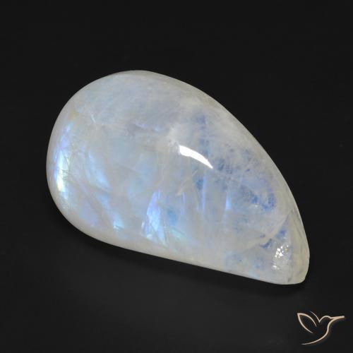 Pietra di luna arcobaleno Bianco bluastro naturale da 15.63 ct, Taglio a fantasia, Trasparente