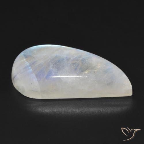 Pietra di luna arcobaleno Bianco bluastro naturale da 13.85 ct, Taglio a fantasia, Trasparente