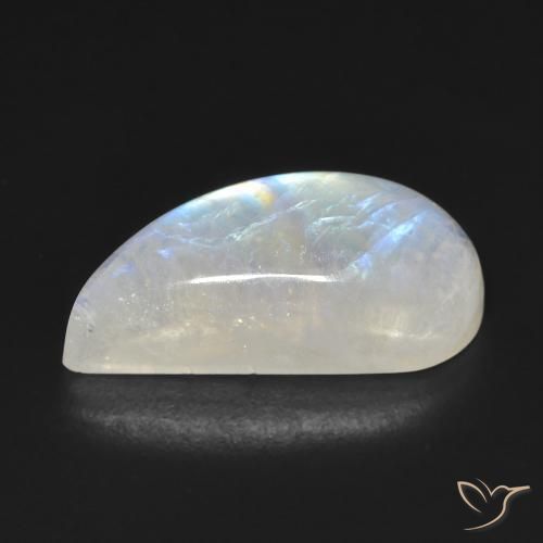 Pietra di luna arcobaleno Bianco bluastro naturale da 9.04 ct, Taglio a fantasia, Trasparente