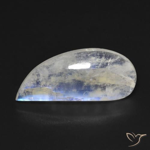 Pietra di luna arcobaleno Bianco bluastro naturale da 7.16 ct, Taglio a fantasia, Trasparente