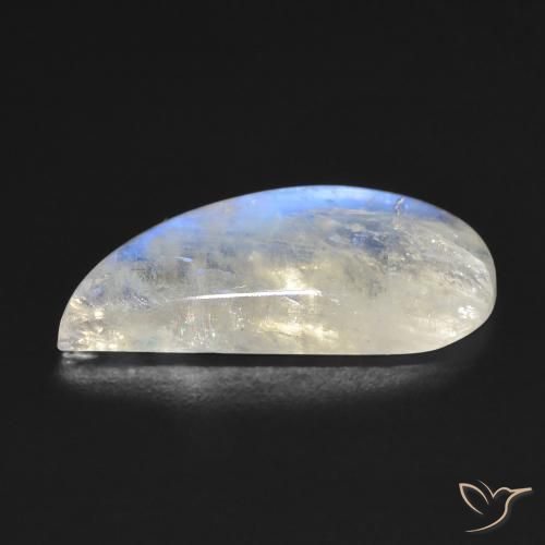 Pietra di luna arcobaleno Bianco bluastro naturale da 7.16 ct, Taglio a fantasia, Trasparente