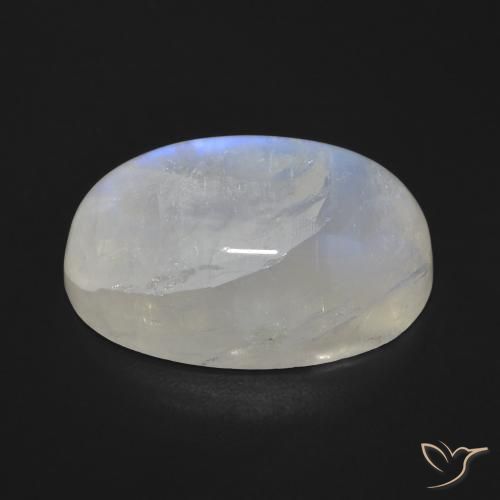Pietra di luna arcobaleno Bianco bluastro naturale da 19.49 ct, Ovale, Opaco