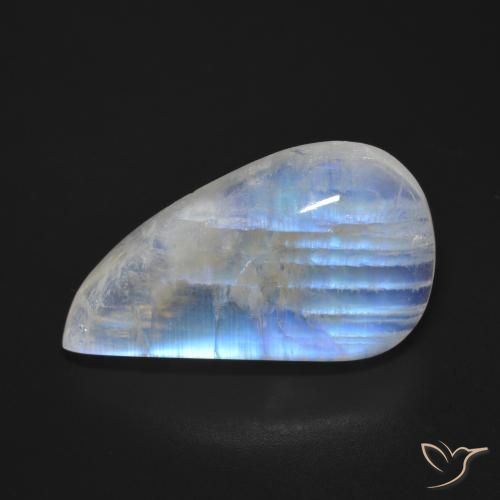 22.52ct Naturale Bianco bluastro Pietra di luna arcobaleno, Taglio a fantasia, Trasparente
