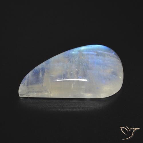 Pietra di luna arcobaleno Bianco bluastro naturale da 22.52 ct, Taglio a fantasia, Trasparente