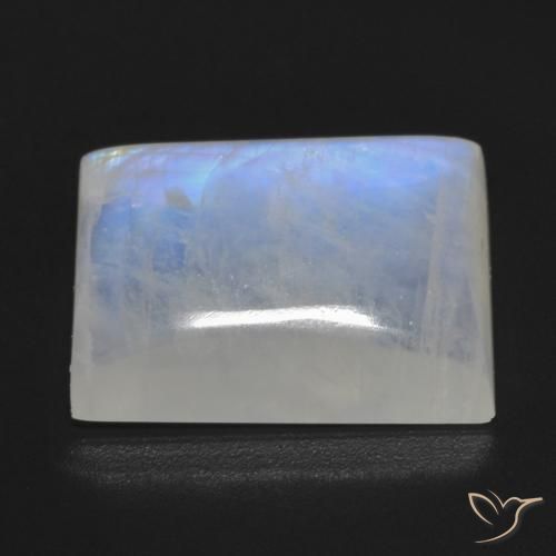 Pietra di luna arcobaleno Bianco bluastro naturale da 13.18 ct, Taglio a baguette, Trasparente