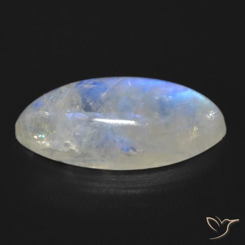 Pietra di luna arcobaleno Bianco bluastro naturale da 11.83 ct, Taglio marquise, Trasparente