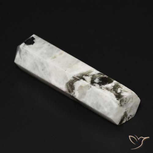 Pietra di luna arcobaleno bianco con nero naturale da 49.65 ct, Taglio a fantasia, Opaco