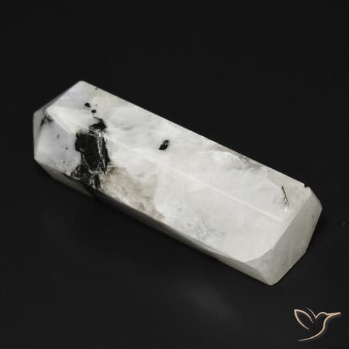 Pietra di luna arcobaleno bianco con nero naturale da 43.87 ct, Taglio a fantasia, Opaco