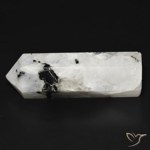 Pietra di luna arcobaleno bianco con nero naturale da 43.87 ct, Taglio a fantasia, Opaco