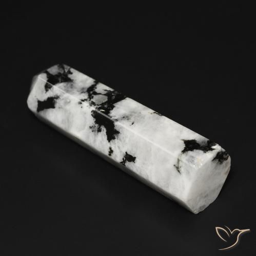 Pietra di luna arcobaleno bianco con nero naturale da 45.18 ct, Taglio a fantasia, Opaco