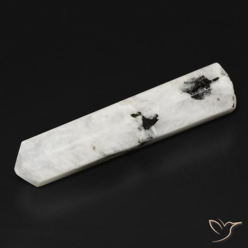 41.23ct Naturale bianco con nero Pietra di luna arcobaleno, Taglio a fantasia, Opaco