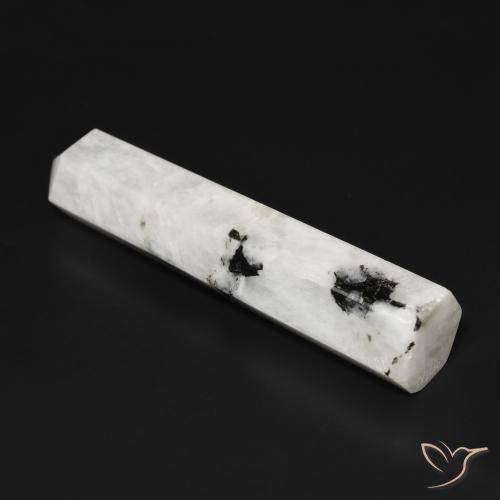 Pietra di luna arcobaleno bianco con nero naturale da 41.23 ct, Taglio a fantasia, Opaco
