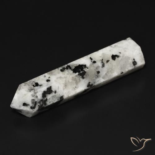 Pietra di luna arcobaleno bianco con nero naturale da 34.49 ct, Taglio a fantasia, Opaco