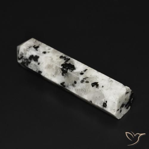 Pietra di luna arcobaleno bianco con nero naturale da 34.49 ct, Taglio a fantasia, Opaco