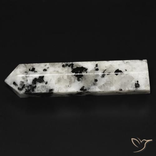 Pietra di luna arcobaleno bianco con nero naturale da 34.49 ct, Taglio a fantasia, Opaco