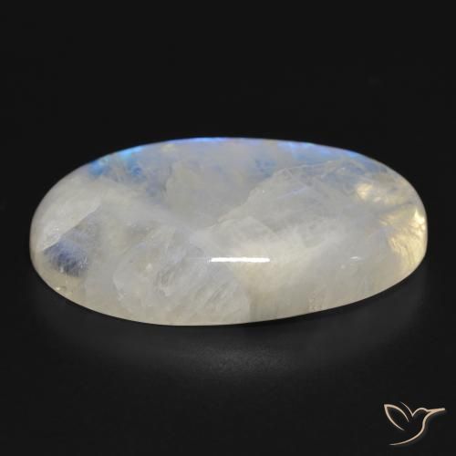 Pietra di luna arcobaleno Bianco bluastro naturale da 46.73 ct, Ovale, Traslucido