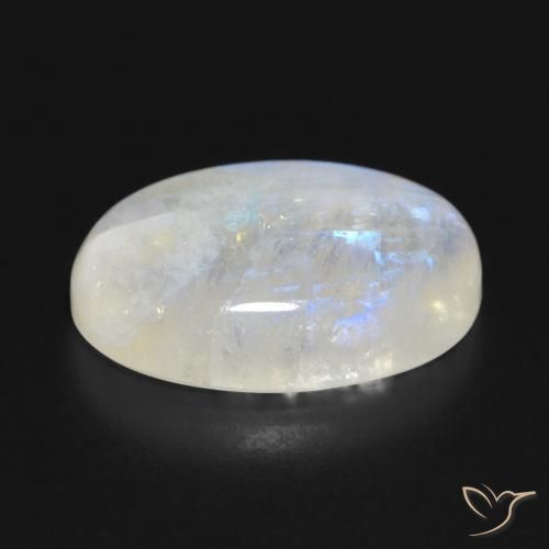Pietra di luna arcobaleno Bianco bluastro naturale da 13.54 ct, Ovale, Traslucido