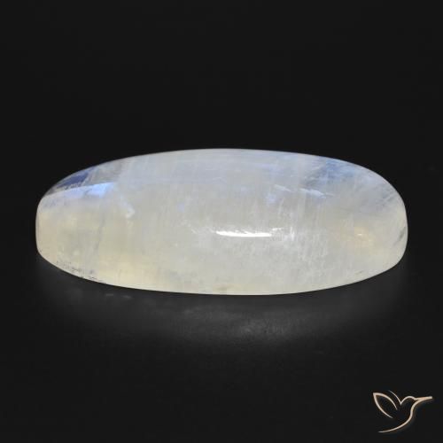Pietra di luna arcobaleno Bianco bluastro naturale da 42.05 ct, Taglio ovale, Traslucido