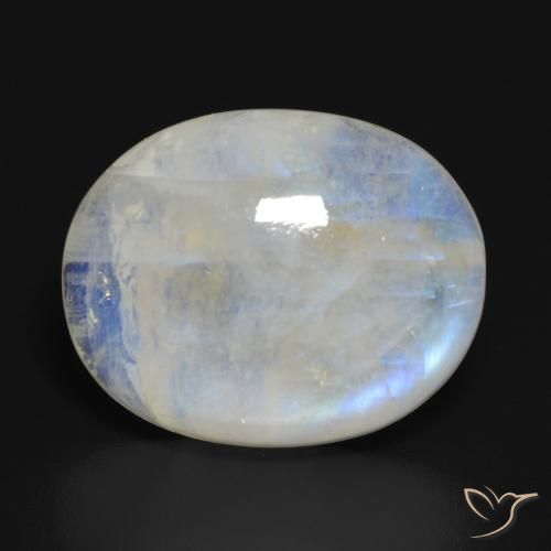 19.86ct Naturale Bianco bluastro Pietra di luna arcobaleno, Ovale, Traslucido