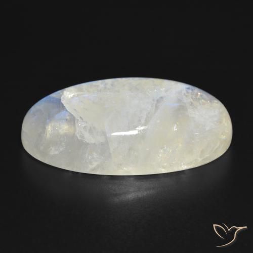 Pietra di luna arcobaleno Bianco bluastro naturale da 39.99 ct, Ovale, Traslucido