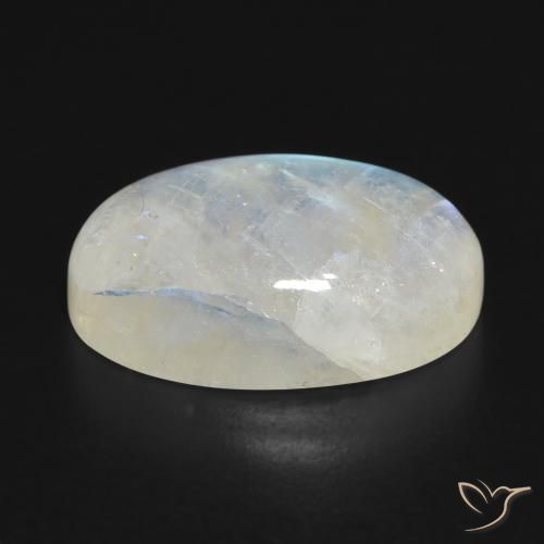 Pietra di luna arcobaleno Bianco bluastro naturale da 13.53 ct, Ovale, Traslucido