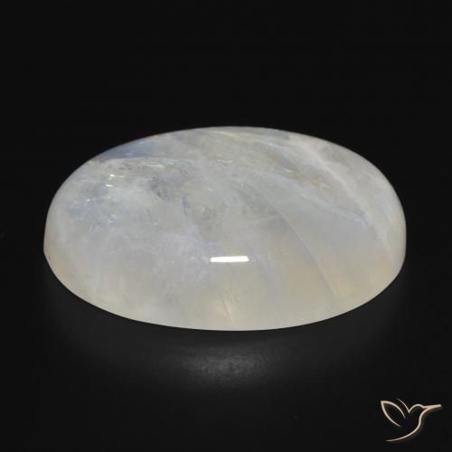 Pietra di luna arcobaleno Bianco bluastro naturale da 29.81 ct, Ovale, Traslucido