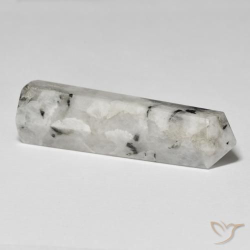 Pietra di luna arcobaleno bianco con nero naturale da 45.68 ct, Taglio a fantasia, Opaco