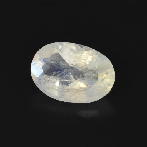 Pietra di luna arcobaleno Bianco bluastro naturale da 0.68 ct, Ovale, Trasparente