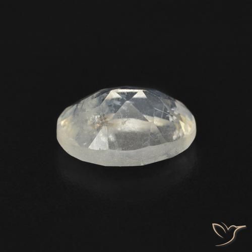 Pietra di luna arcobaleno Bianco bluastro naturale da 0.74 ct, Ovale, Trasparente