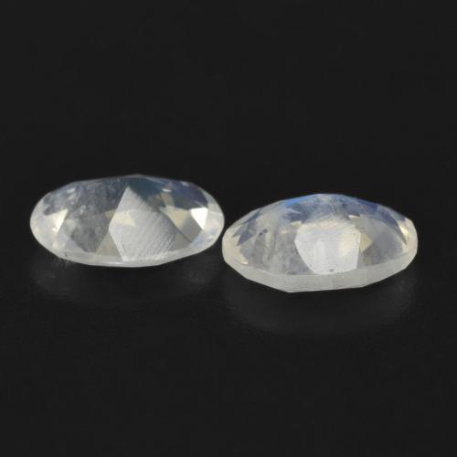 Gemme di Pietra di luna arcobaleno Bianco bluastro naturale da 1.11 ct, Ovale, Trasparente