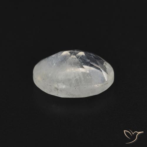 Pietra di luna arcobaleno Bianco bluastro naturale da 0.77 ct, Ovale, Trasparente