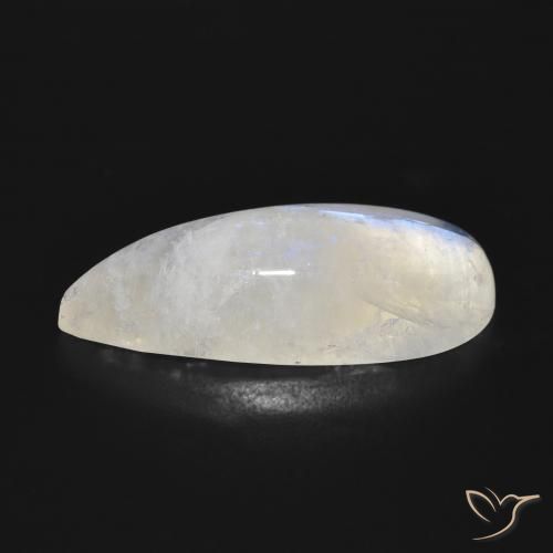 Pietra di luna arcobaleno Bianco bluastro naturale da 15.24 ct, Forma a pera, Traslucido