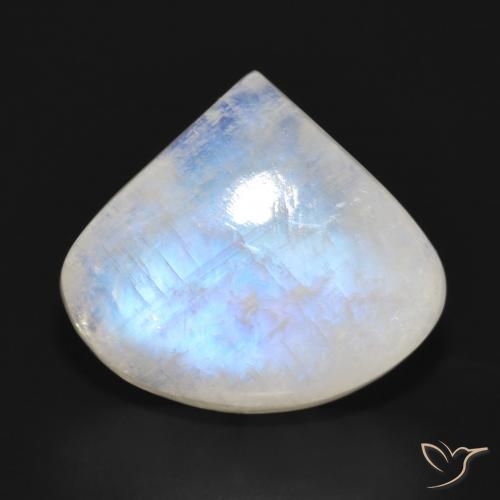 16.52ct Naturale Bianco bluastro Pietra di luna arcobaleno, Forma a pera, Traslucido