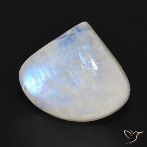Pietra di luna arcobaleno Bianco bluastro naturale da 16.52 ct, Forma a pera, Traslucido