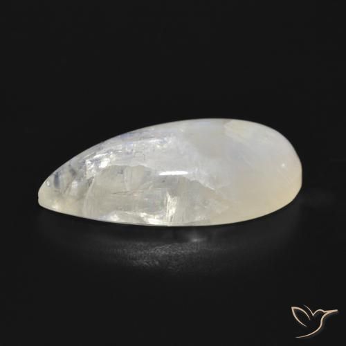 Pietra di luna arcobaleno Bianco bluastro naturale da 14.80 ct, Forma a pera, Traslucido