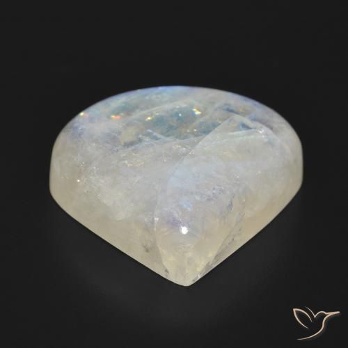 Pietra di luna arcobaleno Bianco bluastro naturale da 26.26 ct, Forma a pera, Traslucido
