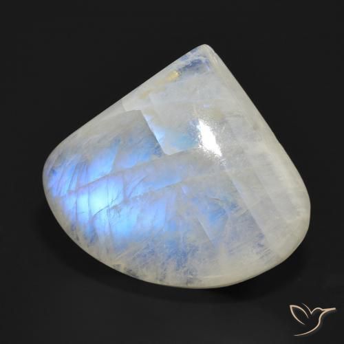 Pietra di luna arcobaleno Bianco bluastro naturale da 22.10 ct, Forma a pera, Traslucido