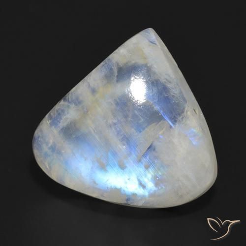 Pietra di luna arcobaleno Bianco bluastro naturale da 12.67 ct, Forma a pera, Traslucido