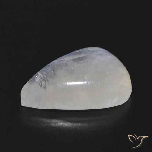 Pietra di luna arcobaleno Bianco bluastro naturale da 10.21 ct, Forma a pera, Traslucido