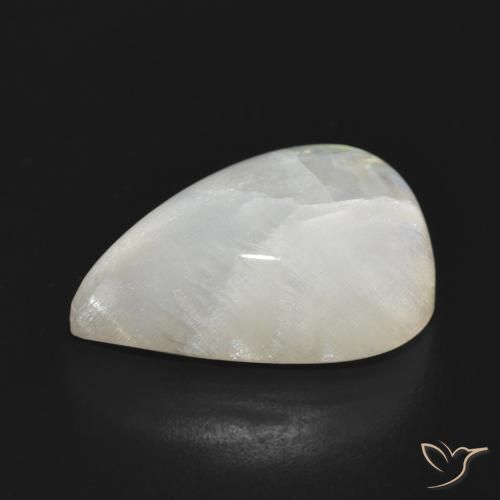 Pietra di luna arcobaleno Bianco bluastro naturale da 16.83 ct, Forma a pera, Traslucido