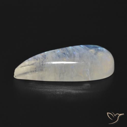 Pietra di luna arcobaleno Bianco bluastro naturale da 18.31 ct, Forma a pera, Traslucido