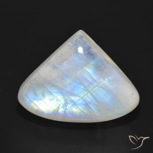 30.77ct Naturale Bianco bluastro Pietra di luna arcobaleno, Forma a pera, Traslucido
