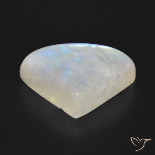 Pietra di luna arcobaleno Bianco bluastro naturale da 30.77 ct, Forma a pera, Traslucido
