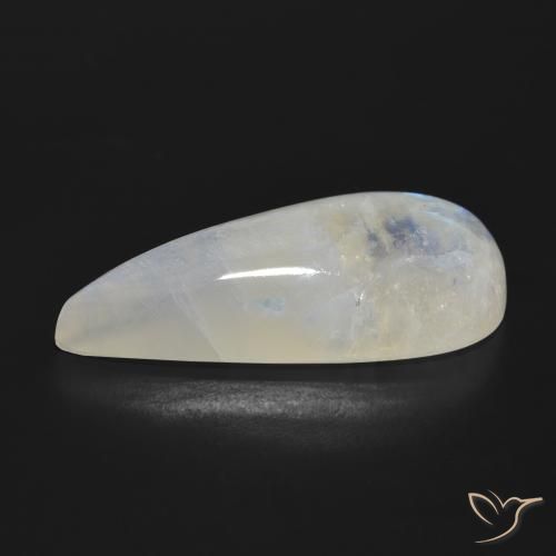 Pietra di luna arcobaleno Bianco bluastro naturale da 24.85 ct, Forma a pera, Traslucido