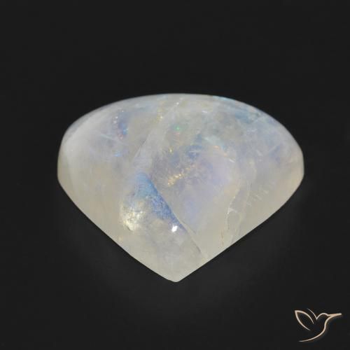 Pietra di luna arcobaleno Bianco bluastro naturale da 11.23 ct, Forma a pera, Traslucido