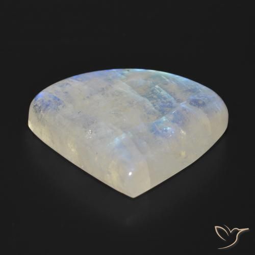 Pietra di luna arcobaleno Bianco bluastro naturale da 33.55 ct, Forma a pera, Traslucido