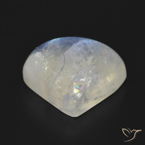 Pietra di luna arcobaleno Bianco bluastro naturale da 13.73 ct, Forma a pera, Traslucido