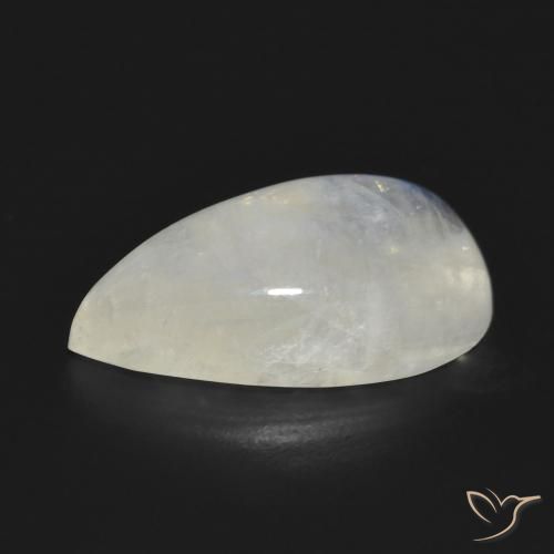 Pietra di luna arcobaleno Bianco bluastro naturale da 10.47 ct, Forma a pera, Traslucido