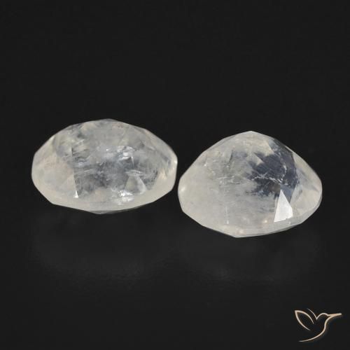 Gemme di Pietra di luna arcobaleno Bianco bluastro naturale da 2.45 ct, Ovale, Trasparente